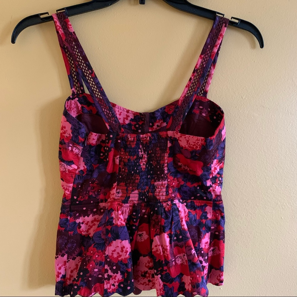Free People Size 0, Peplum Floral print Tank Top. - Picture 3 of 13